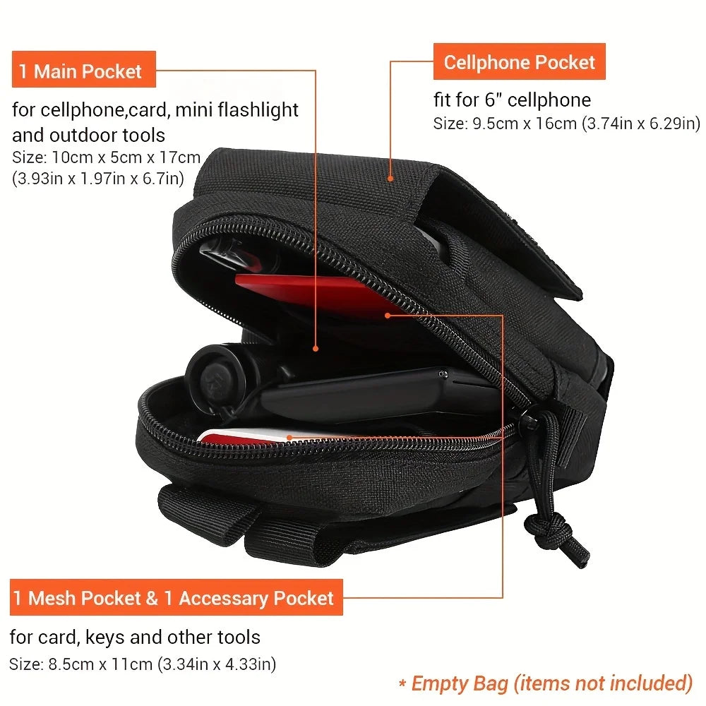 Bolsa Táctica de Cintura para Hombre – Bolsa EDC Outdoor, Funda para Móvil y Herramientas