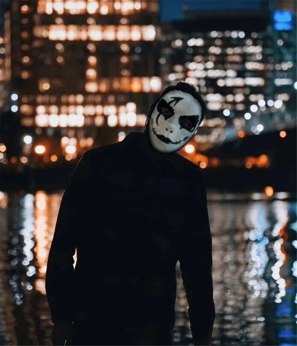 Máscara LED Bluetooth para Fiesta - Robot Brillante para Halloween y Carnaval, Accesorios de Imagen y Regalo