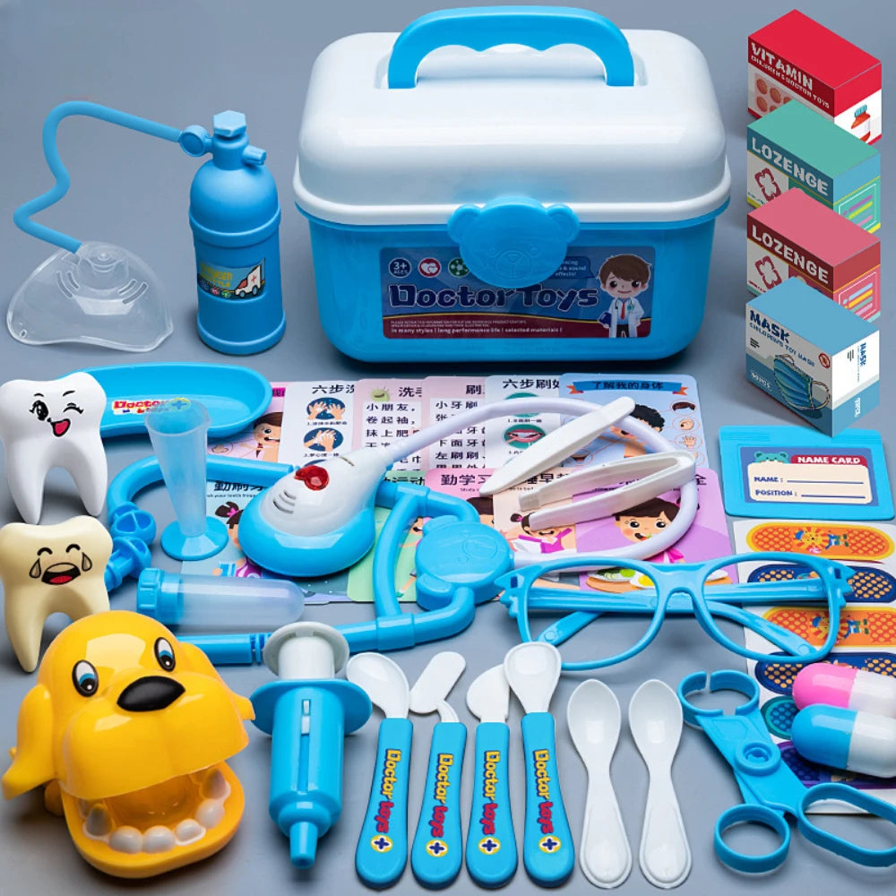 Set de Juego de Roles de Doctor y Enfermera WizKidz, Kit Médico con Estetoscopio e Inyectores en Carrito de Juguete, Regalo Ideal para Niños