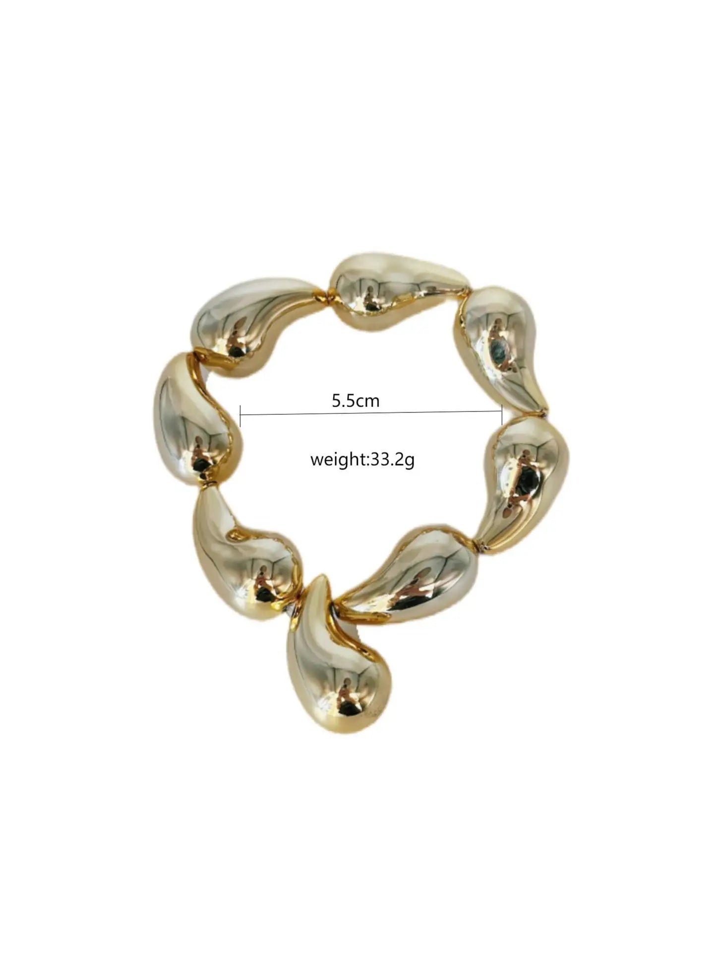 Pulseras Elásticas con Forma de Corazón - Brazaletes de Metal Estilo Hip-Hop y Punk