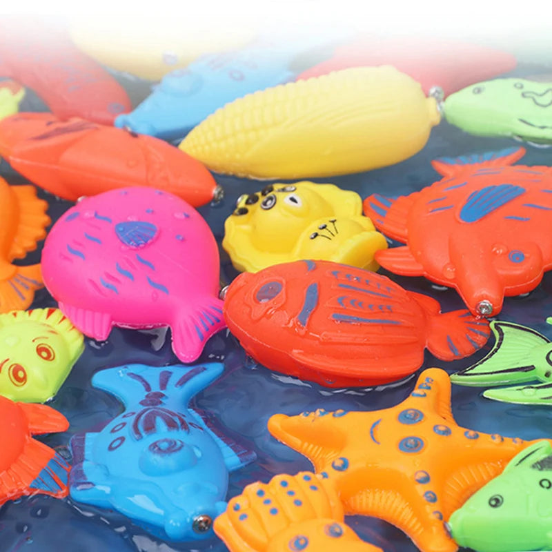 Juego de Pesca para Niños con Pescado Magnético y Caña Inflable - Juguetes de Agua Educativos para Niños, Regalo para Bebés y Niños de 3 a 5 Años