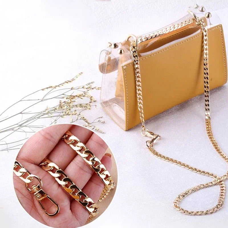 120cm Metal Aluminum Bag Chain Replacement Parts Accessories for Hand-Woven Shoulder Handbag DIY Handmade Detachable Straps