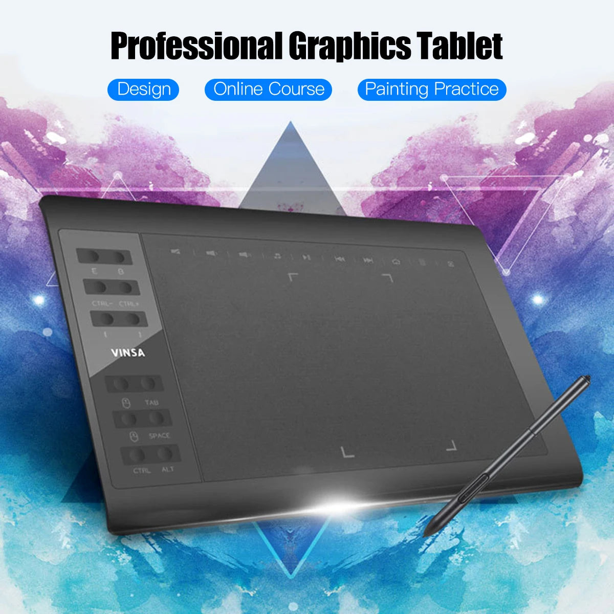 Tableta Gráfica Profesional de 10x6 Pulgadas - 12 Teclas de Acceso Rápido para Windows y Mac
