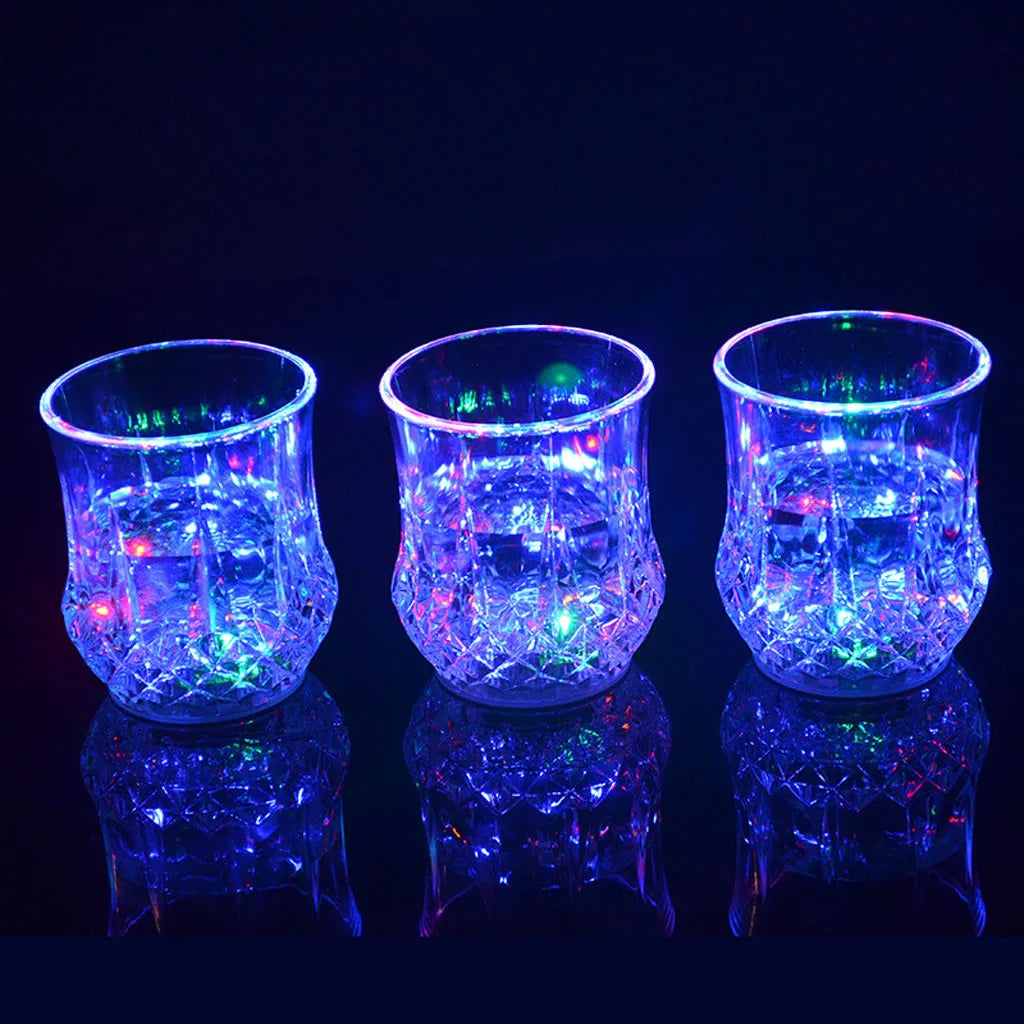 Vaso LED Automático Estilo Cristal con Luz Multicolor para Vino, Cerveza y Whisky - Ideal para Fiestas y Navidad