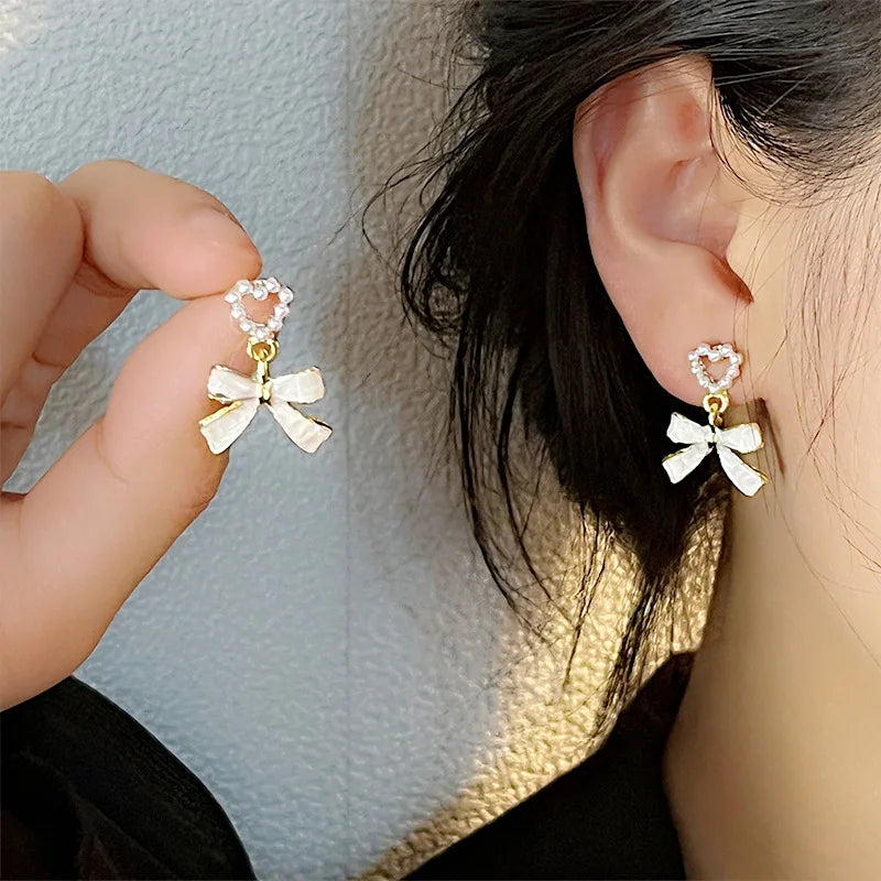 Pendientes de lazo para mujer, diseño de Internet, versátil, Vintage, joyería de moda, fiesta, regalos de boda