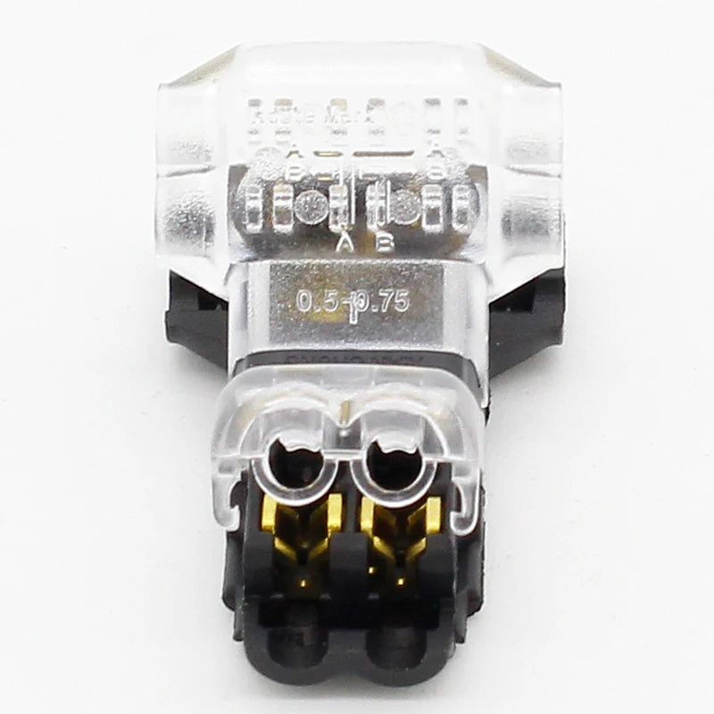 Conector Universal Compacto de Cableado en Forma de T con Palanca AWG 18-24, 5 Piezas, 2 Pines, 300V 10A