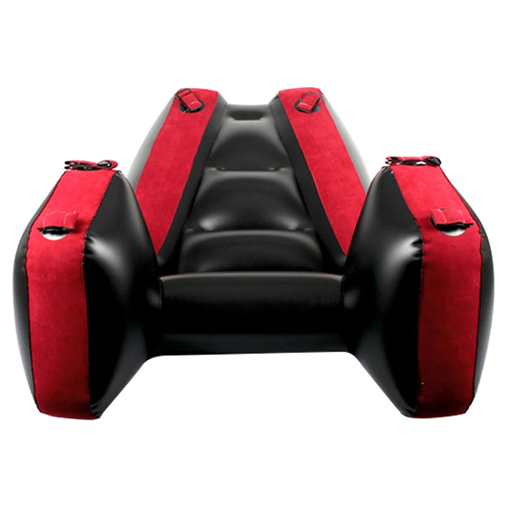 Cojín Ergonómico Inflable para Parejas - Sofá de Posiciones con Diseño Flocking y Correas - Mobiliario Íntimo Discreto para Adultos