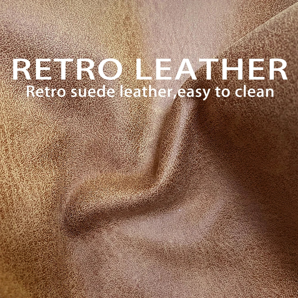 Funda de Piel Sintética para PUF Grande - Chaise Tumbona, Sofá Cama Sin Relleno, Terciopelo de Gamuza Retro