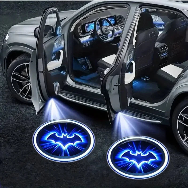 Luces LED Proyector de Logo Murciélago para Puertas de Automóvil – Decoración Inalámbrica de Sombra, 2 Piezas