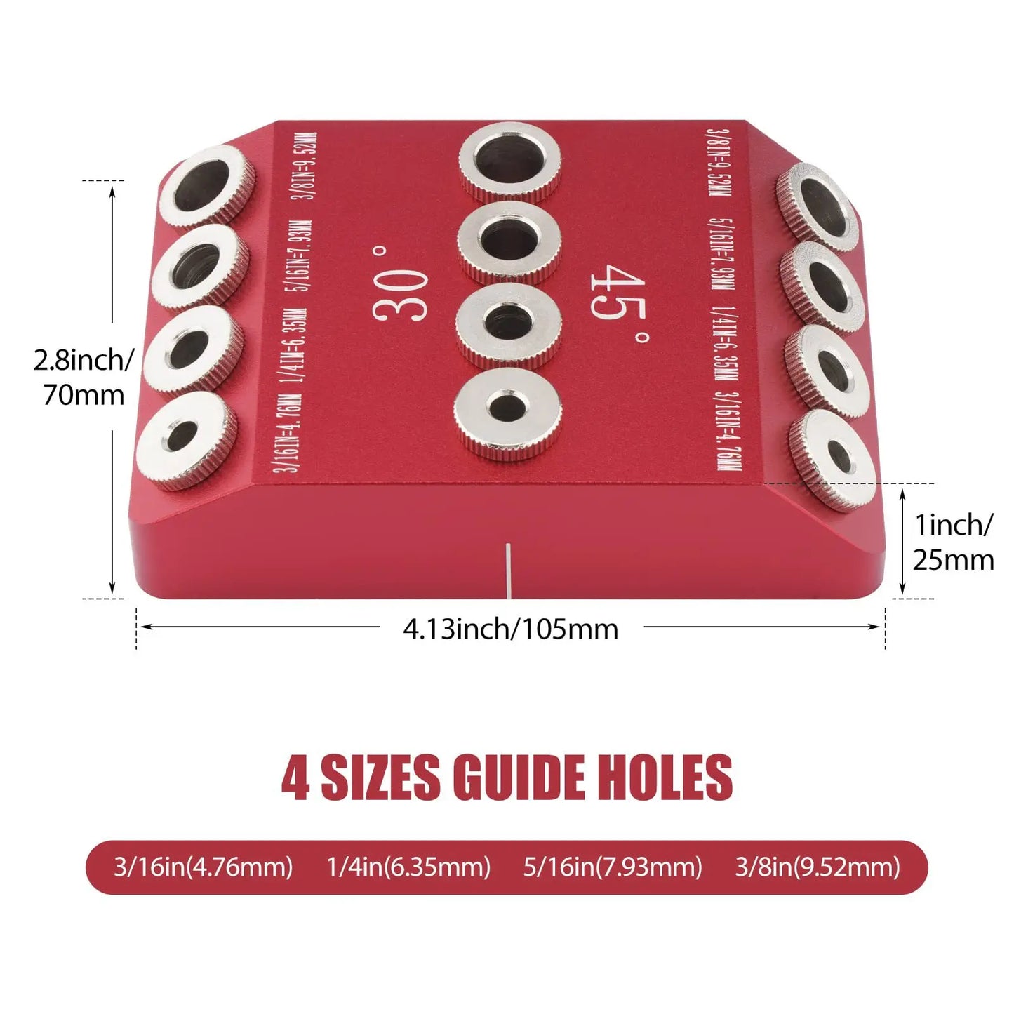 Herramienta de Taladro de Bolsillo Oblicuo de 30/45/90 Grados - Guía Británica para Taladro, Kit de Plantilla de Espiga para Madera
