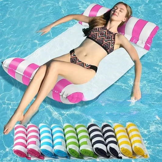 Hamaca de agua para adultos, colchón flotante inflable reclinable, ideal para natación en el mar, piscina, juguete de fiesta, cama de salón, novedad de verano