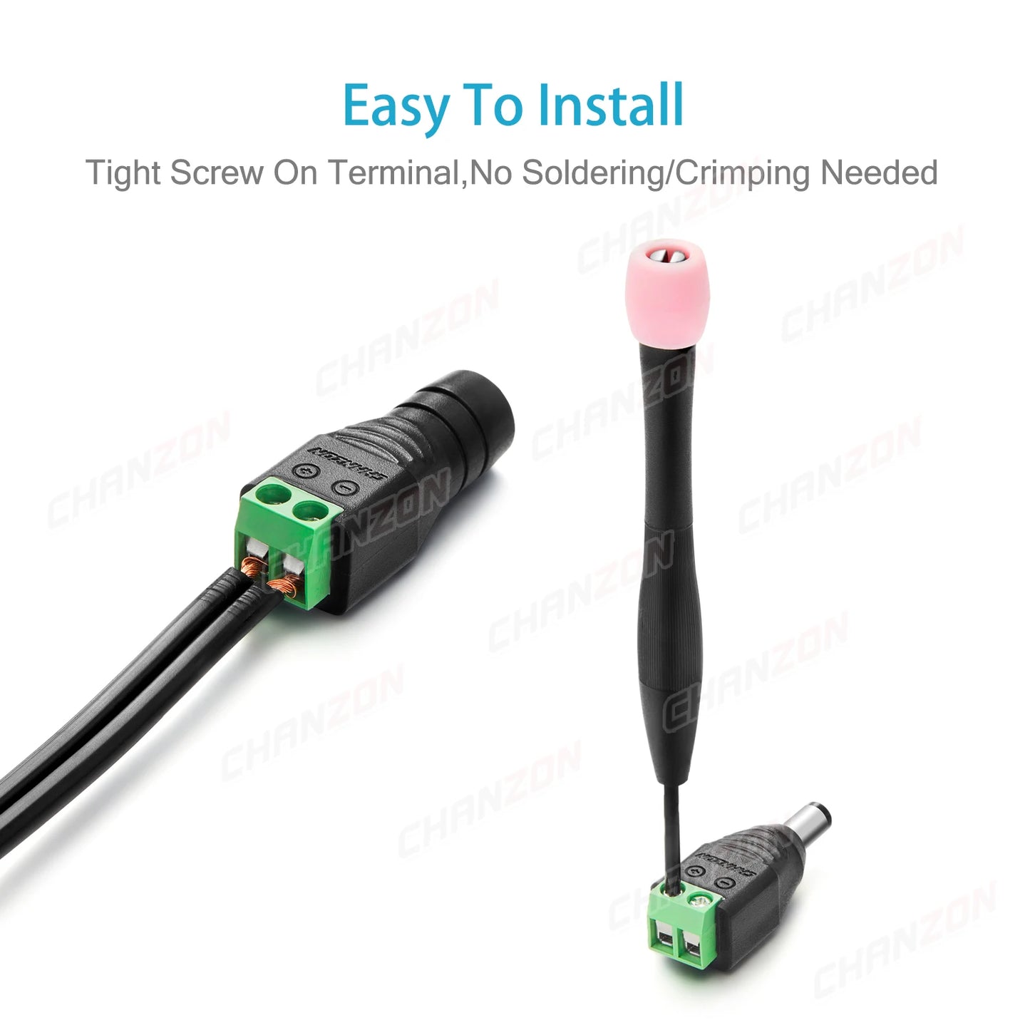 Conector de Alimentación de 12V CC, 10 Piezas, Macho y Hembra, Barril de 2,1mm x 5,5mm, Adaptador para Cámara CCTV y Tira LED