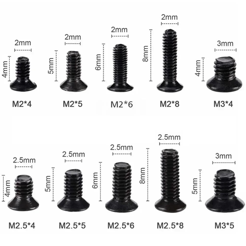 Kit de Reemplazo de Tornillos para Laptop - 250/500 Pcs M2 M3 para HP, Dell, Lenovo y Más