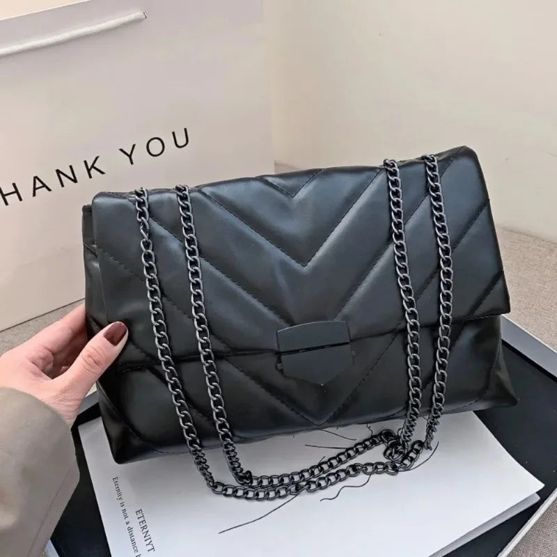 Nuevos Bolsos Crossbody Casual con Cadena para Mujer, Bolso de Hombro Sencillo de Moda, Bolsos de Diseñadora para Mujer, Bolsos Mensajeros de Cuero PU