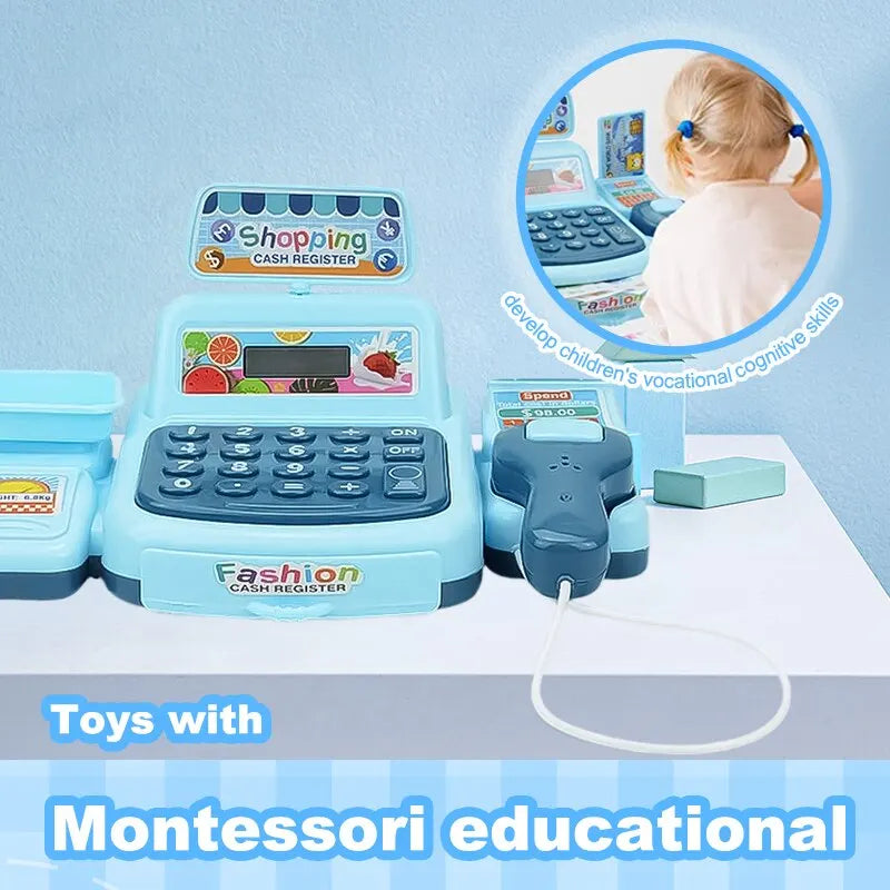 Caja Registradora Electrónica de Supermercado con Efectos de Luz y Sonido, Juguete Educativo Infantil