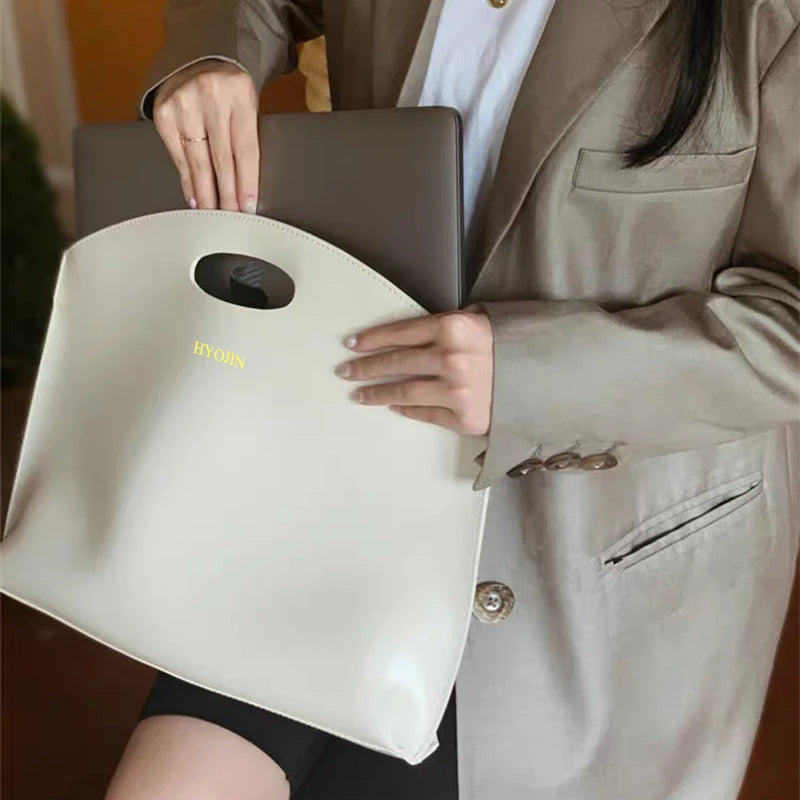 Maletín de Negocios para Mujer - Bolso de Mano Elegante para Laptop, Gran Capacidad, PU Leather