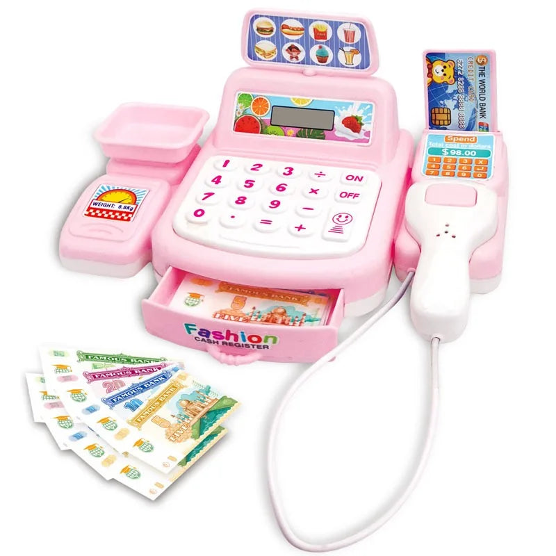 Caja Registradora Electrónica de Supermercado con Efectos de Luz y Sonido, Juguete Educativo Infantil
