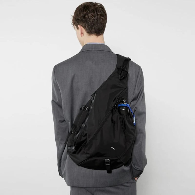 Bolsa de Pecho Unisex de Gran Capacidad, Mochila Casual Hip Hop de Nylon para Hombre, Bandolera de Viaje