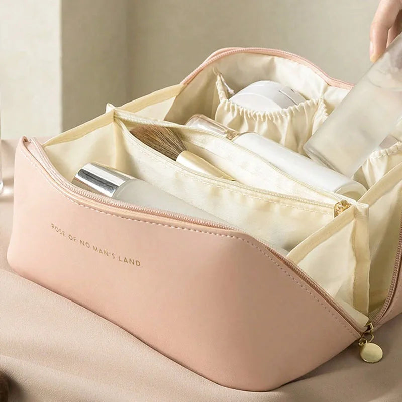 Organizador de Maquillaje de Lujo para Mujeres - Elegante Estuche Cosmético con Cierre de Cremallera para Viaje y Uso Diario