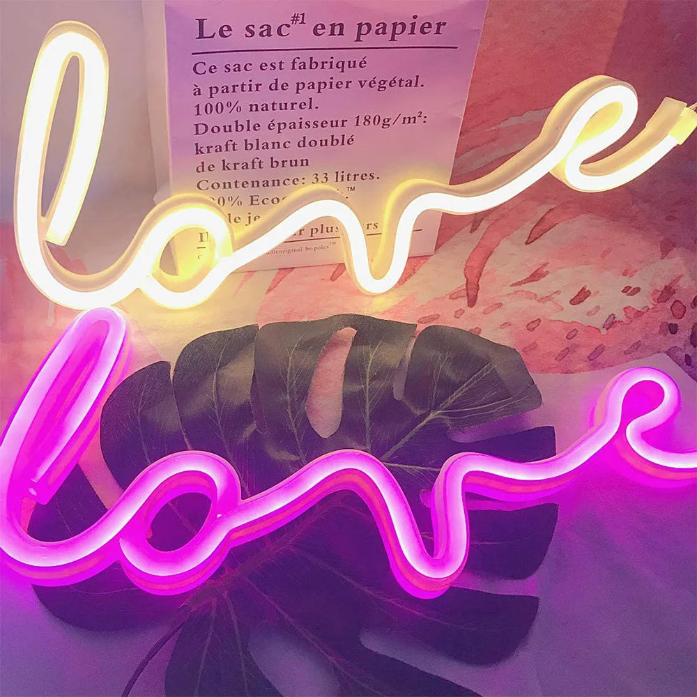 Luces LED de Neón para Fiesta, Decoración de Pared, Arte de Habitación, Bar, Cerveza, Neon Lamps con Alimentación USB/Batería, Signos de Neón Musicales