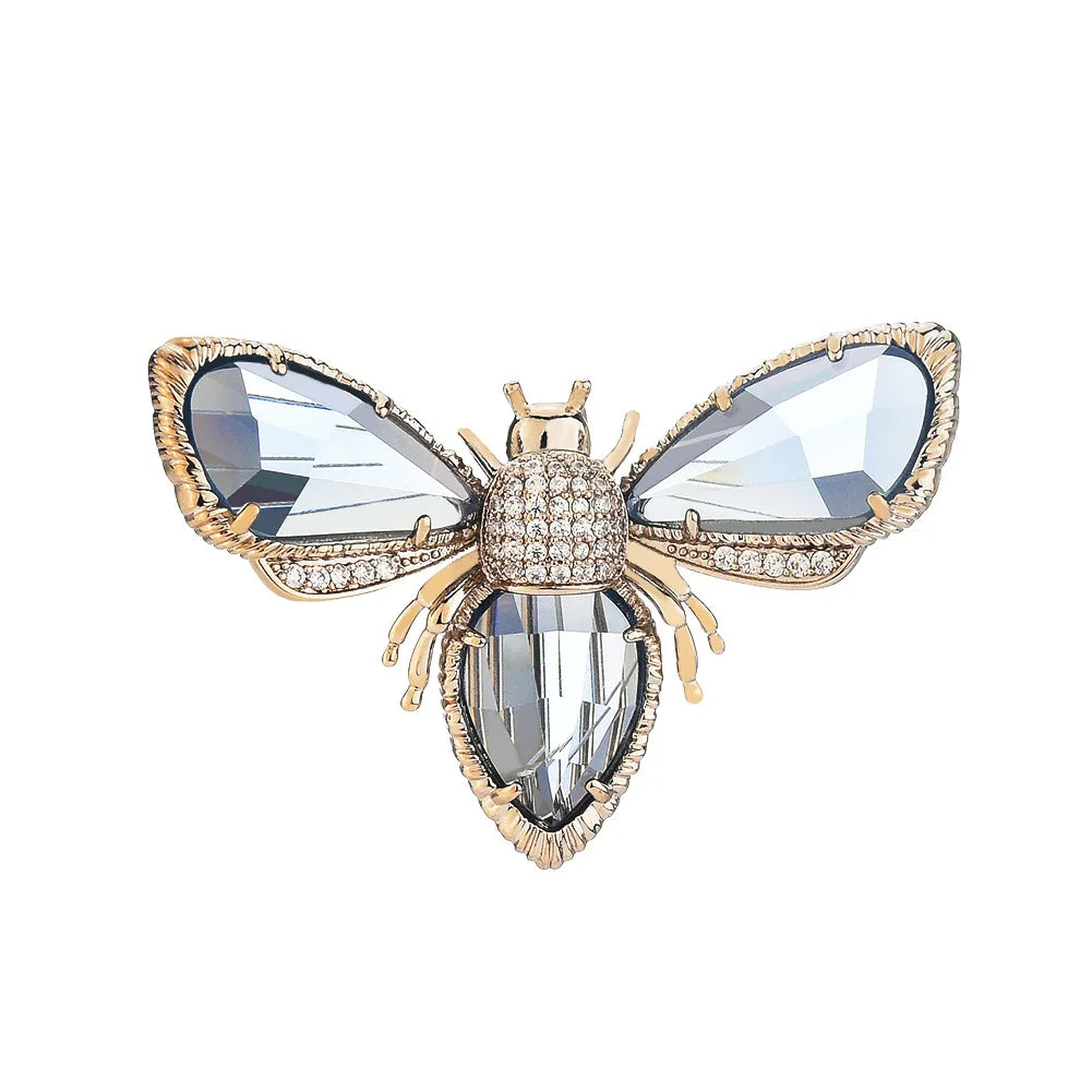 Broche de Abeja de Lujo - Ramillete de Cristales Coloridos, Accesorio de Moda para Mujer