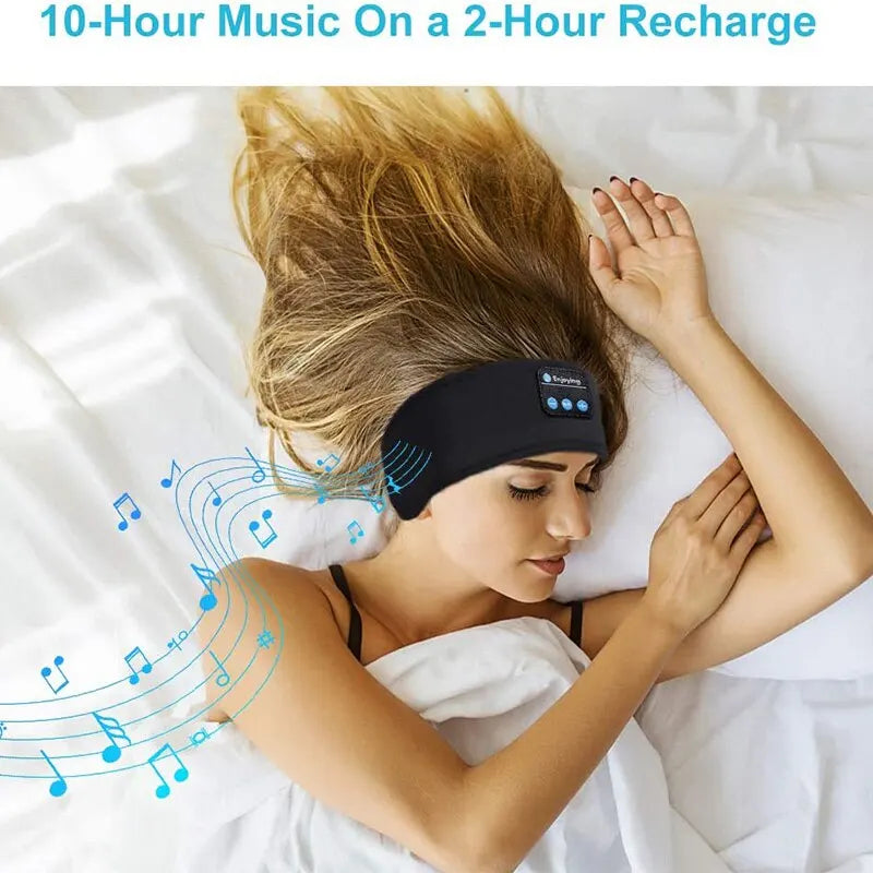 Fone-Auriculares deportivos inalámbricos con Bluetooth, diadema elástica para dormir, máscara de ojos para música