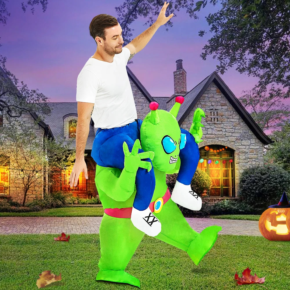 Nuevo Disfraz Inflable de Alien para Halloween, Cosplay de Anime, Fiesta de Navidad y Purim para Niños y Adultos