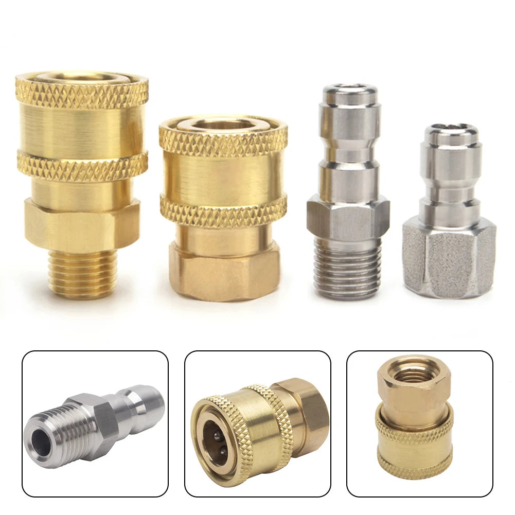 Conector Rápido 1/4 para Máquina de Limpieza a Alta Presión Acople para Hidrolavadora Repuestos para Conexiones de Jardín
