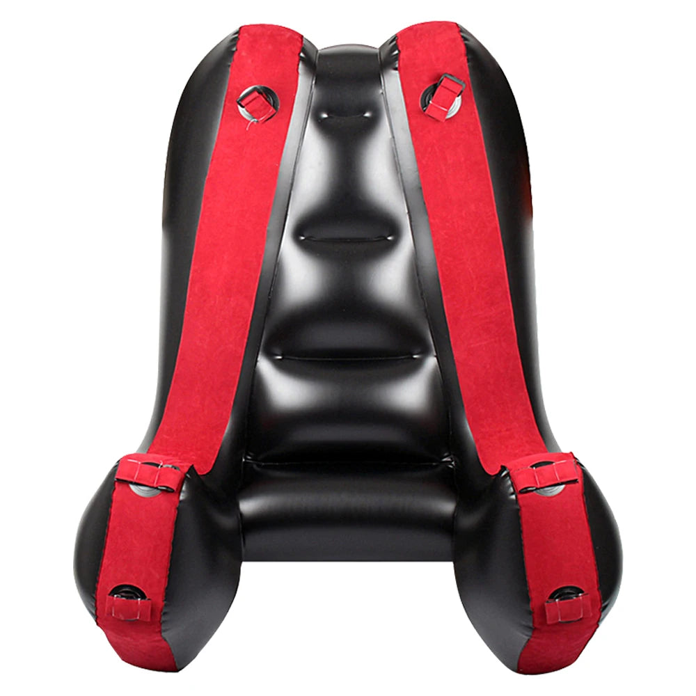 Cojín Ergonómico Inflable para Parejas - Sofá de Posiciones con Diseño Flocking y Correas - Mobiliario Íntimo Discreto para Adultos