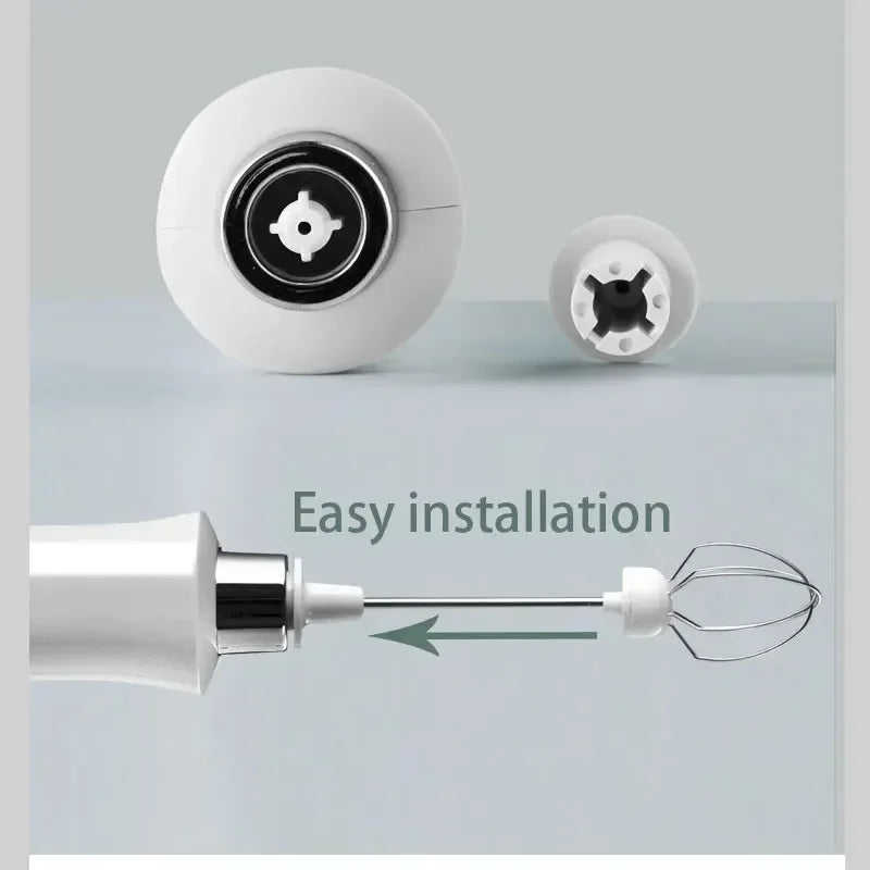 Espumador de Leche Eléctrico USB Recargable Inalámbrico - Batidor de Mano con 3 Velocidades para Latte, Cappuccino y Chocolate Caliente