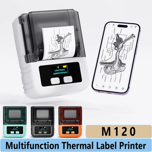 Impresora de Etiquetas Phomemo M120 Portátil | Mini Impresora Térmica Autoadhesiva Bluetooth para Stickers y Precios