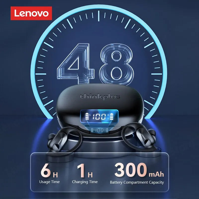 Auriculares Inalámbricos Lenovo LP75 Bluetooth 5.3 - Deportivos, Estéreo HiFi, Reducción de Ruido, Display LED