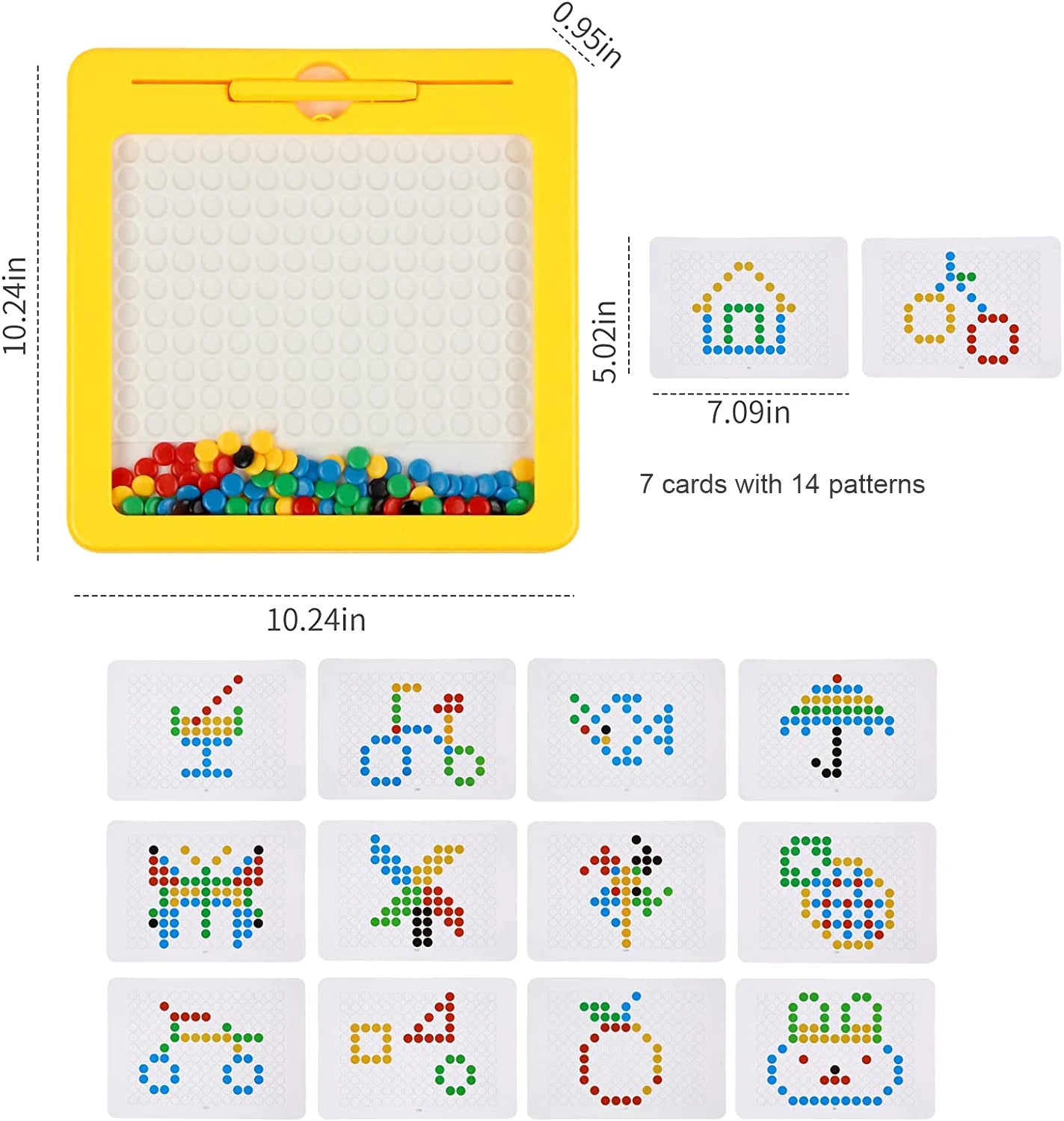 Pizarra Magnética para Niños - Tablero de Dibujo con Lápiz Magnético y Perlas, Juguete Educativo Montessori para Viajes