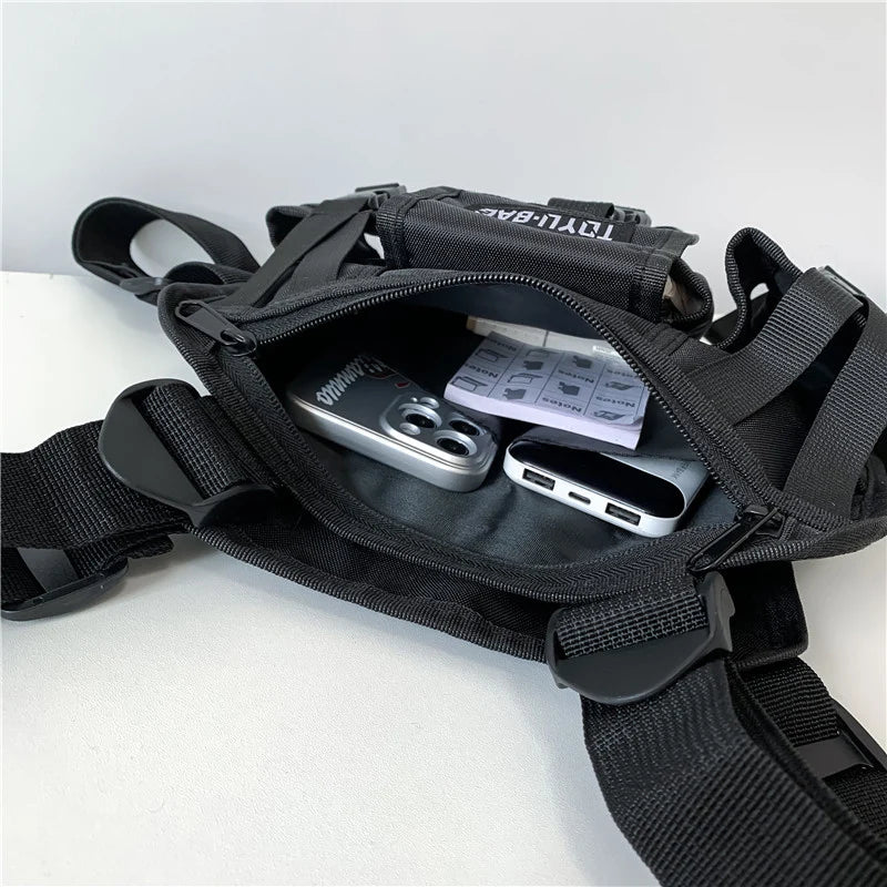 Mochila de Pecho Hip-Hop Streetwear Unisex - Bolso Táctico Multifuncional para Hombre y Mujer, Ideal para Viajes y Deportes