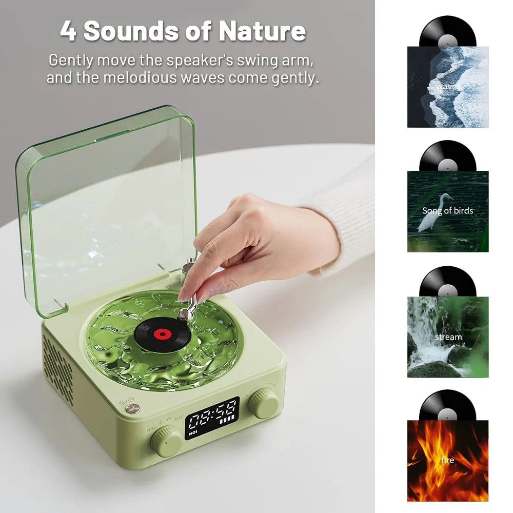 Mini Altavoz Bluetooth Retro con Ruido Blanco | Portable y Vintage con Luz RGB, Ideal para Dormir y Relajarse