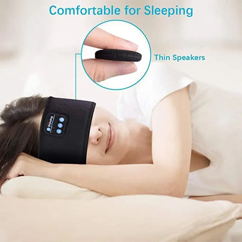 Fone-Auriculares deportivos inalámbricos con Bluetooth, diadema elástica para dormir, máscara de ojos para música