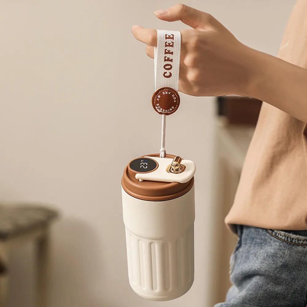 Termo Inteligente con Pantalla LED de Temperatura - Taza de Café de Acero Inoxidable 316 - Termo Portátil al Vacío