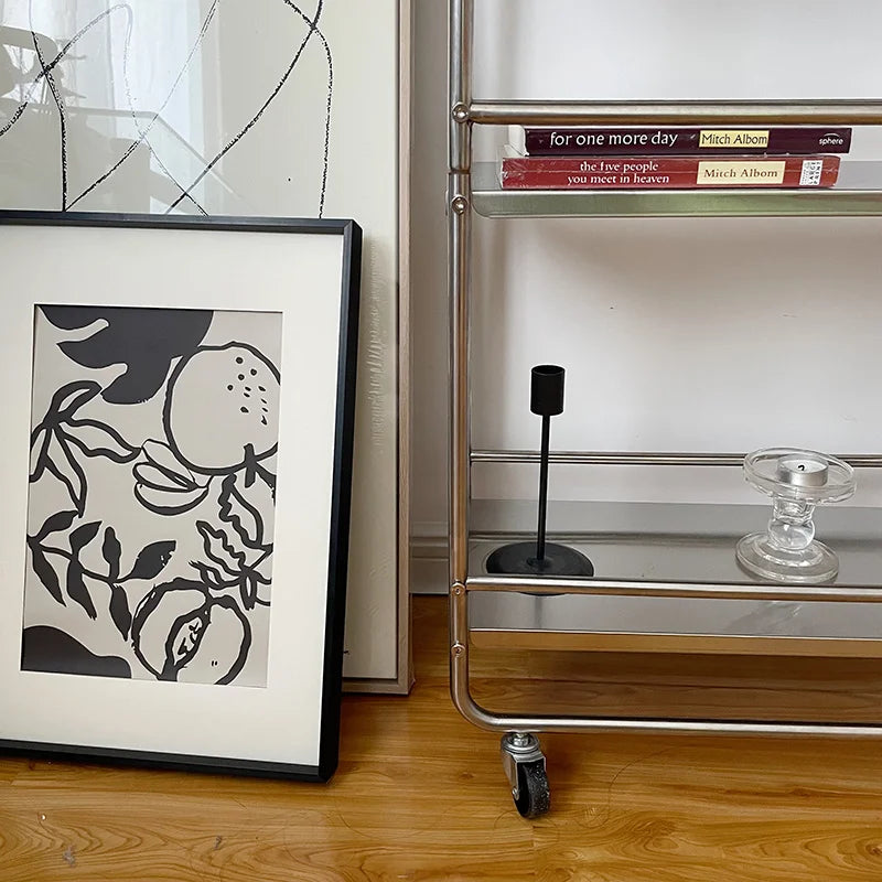 Estantería de Metal con polea extraíble para cocina - Carrito de almacenamiento rodante, estilo moderno, varios niveles