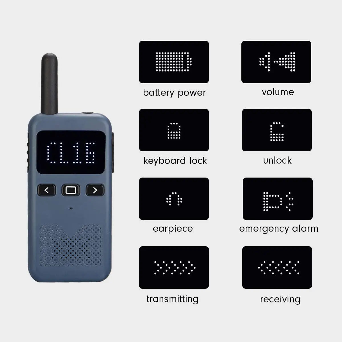 Walkie Talkie Mini Retevis RB619 | Radio PMR 446 de 2 Pcs con Carga USB Tipo C | Radio Portátil PTT para Hoteles
