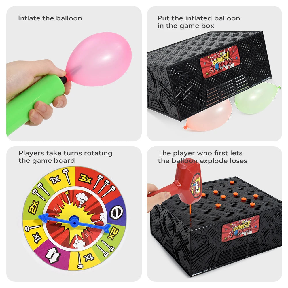 Juguete de mesa multijugador, juego de globos de explosión para golpear la caja, aventura, fiesta, Reunión, ocio, entretenimiento