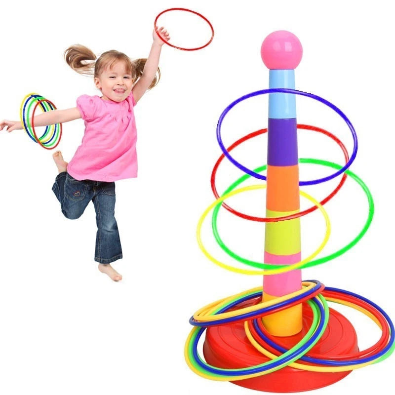 Juego de Lanzamiento de Anillos y Apilamiento de Copas para Niños - Juego Interactivo de Padres e Hijos al Aire Libre