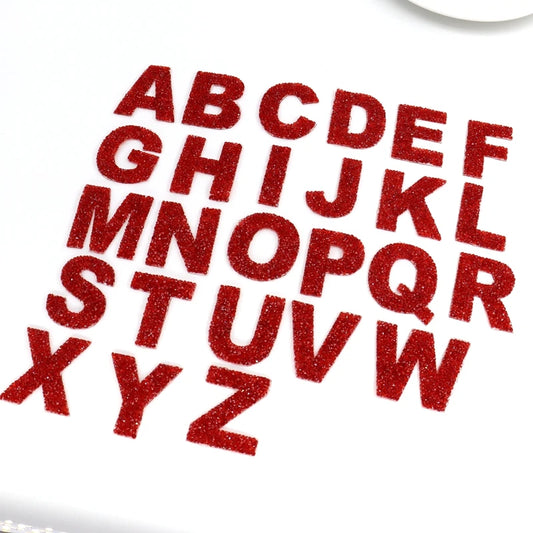 1PC Letra y Número de Acrílico con Rhinestones Rojos para Planchar en Ropa, Insignia Adhesiva para Ropa, Bolsos y Zapatos DIY