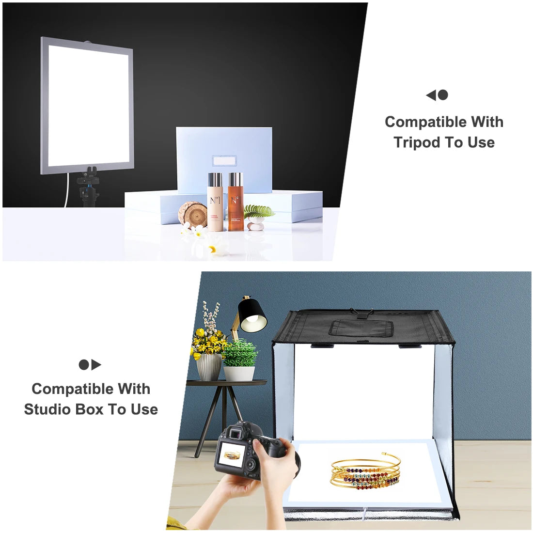 PULUZ 1200LM 15/15in/38x38 cm LED Photography Shadowless Bottom Light Lamp Panel Dimmable for 40cm Photo Studio Shoot Tent Box