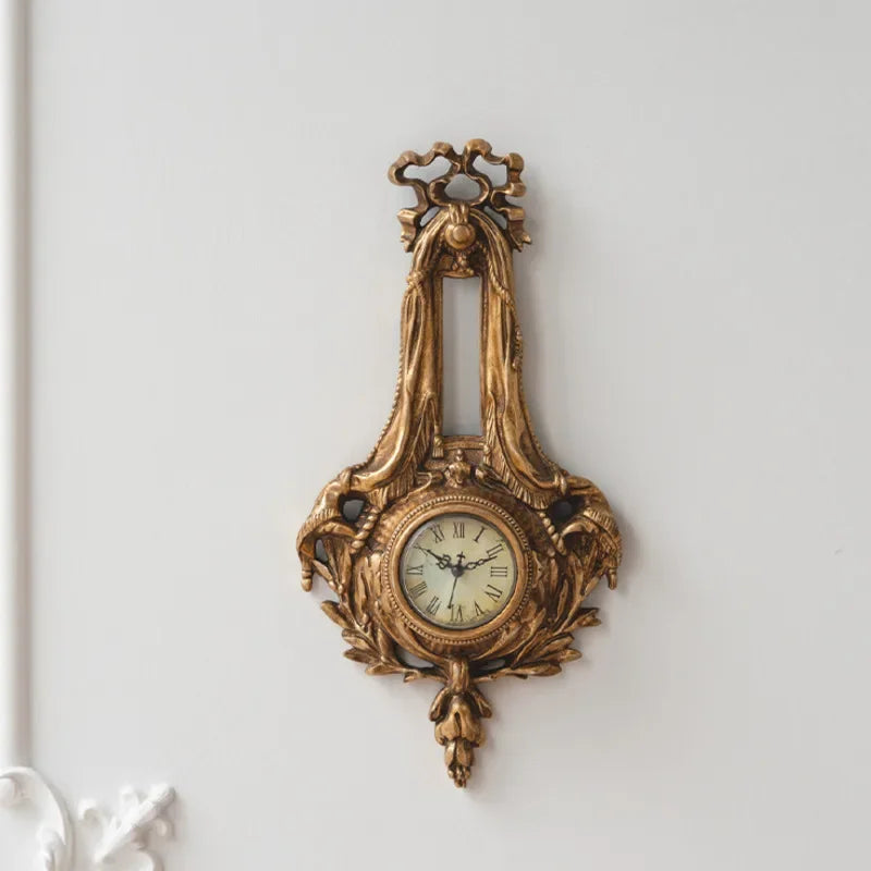 Reloj Retro Francés de Pared con Diseño Adhesivo Envejecido, Decoración Estética y Tallado para Hogar
