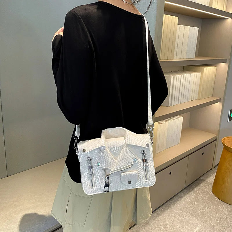 Top Brand Shoulder Bag Tote 2023 Trend Lapel Jacket Women's Bag  Purse Fashion Rivets Zipper Female Crossbody Bag Luxury Handbag