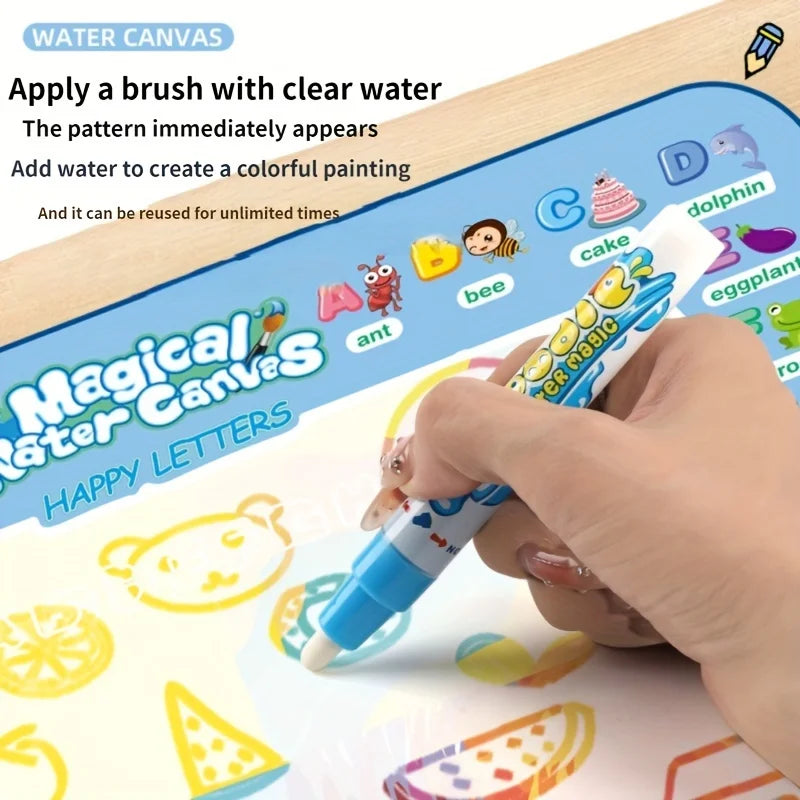 Tapete de Dibujo Mágico 100x80CM – Pizarra Doodle Montessori para Niños, con Rotuladores Mágicos y Plantillas Reutilizables