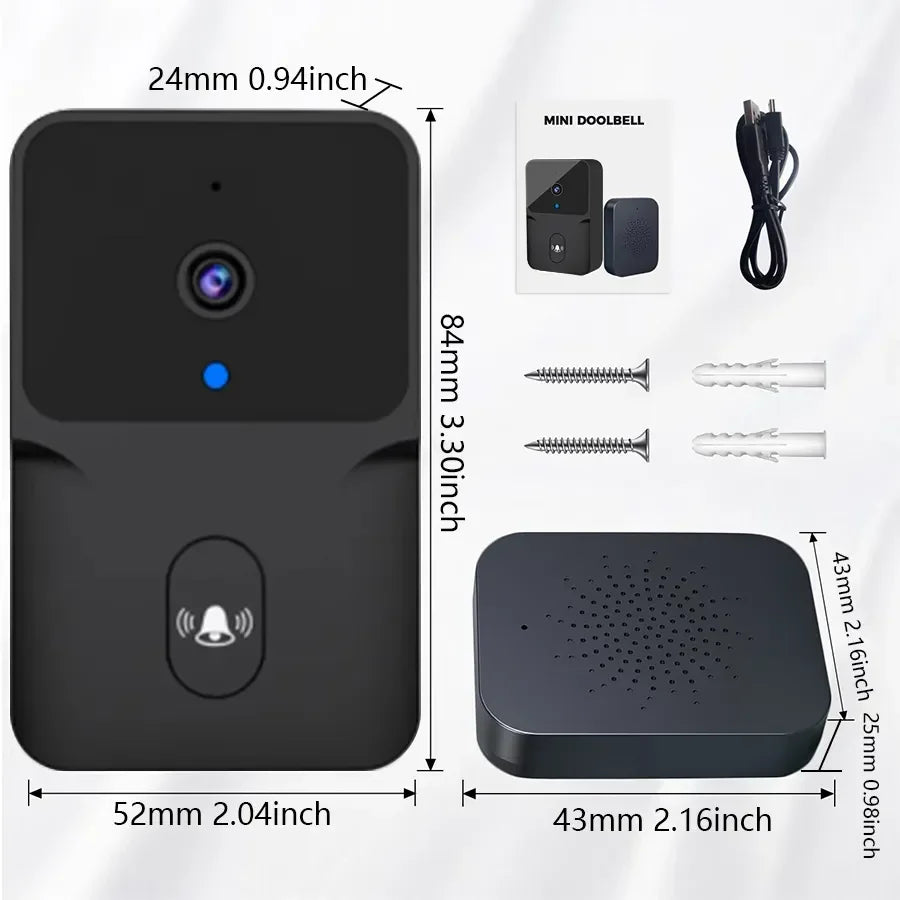 Tuya Timbre Inalámbrico con Cámara de Video WIFI, Visión Nocturna, Seguridad Inteligente para el Hogar, HD 1080P, Audio Bidireccional y Cambio de Voz