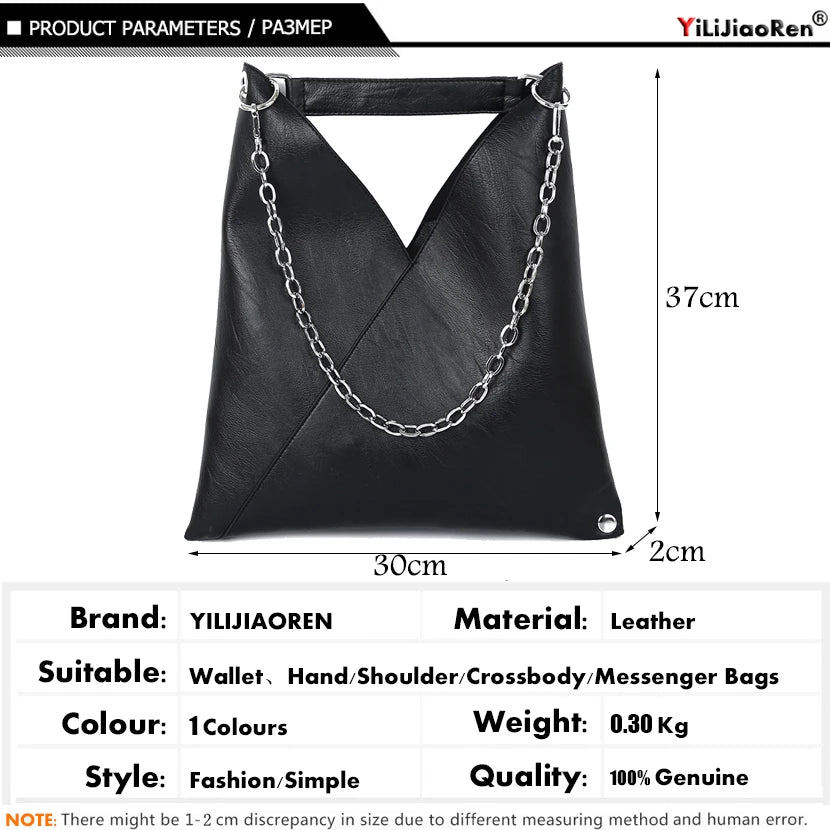 Bolso de Cuero de Moda para Mujer – Bolsa de Mano de Lujo, Capacidad Grande, Diseño Simple con Cadena, Bolsos de Hombro y Cruzados para Mujeres