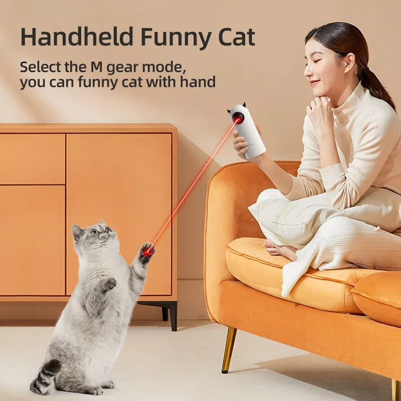 ROJECO Juguetes Automáticos para Gatos Interactivos con Láser LED, Juguete Electrónico Portátil para Gatos y Perros en Interiores