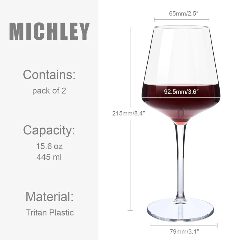 Juego de Copas de Vino Irrompibles - 2/4/6 Piezas de Tritan Transparente para Bebidas en la Piscina